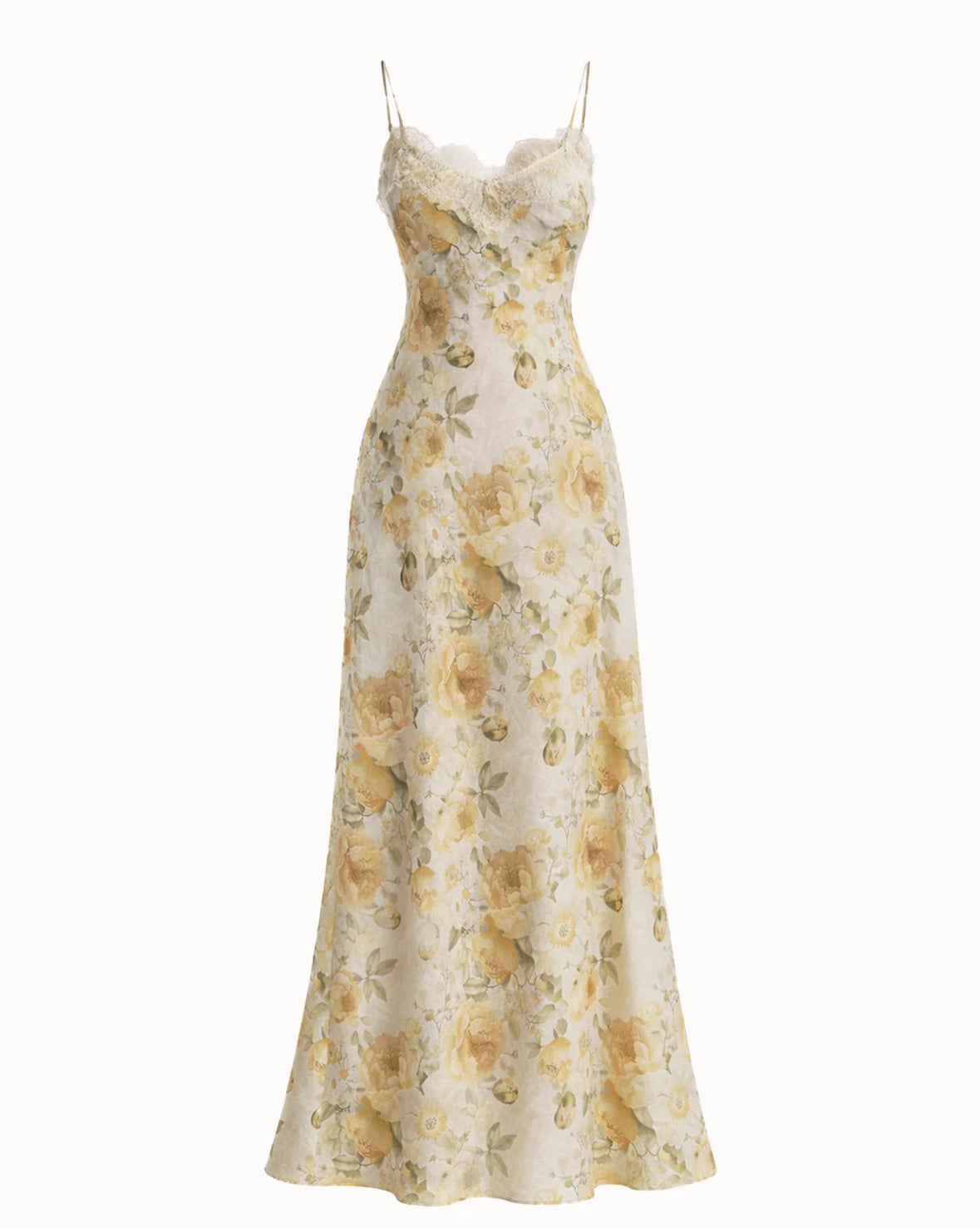 Yellow Meadow
Çiçekli Keten Maxi Elbise