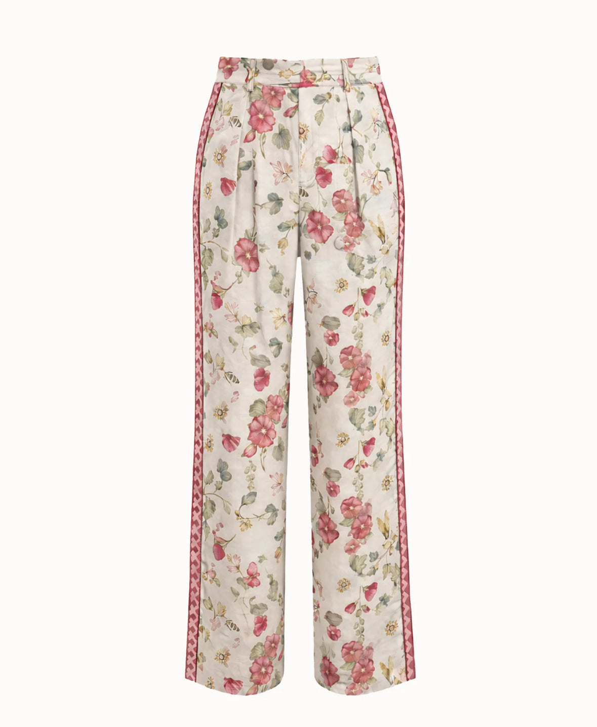 Burgundy
Çiçekli Keten Pantolon