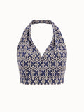 VİOLET NAKIŞLI CROP TOP