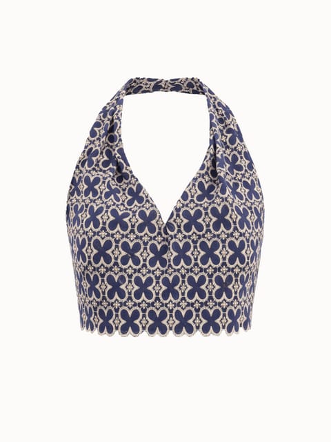 VİOLET NAKIŞLI CROP TOP