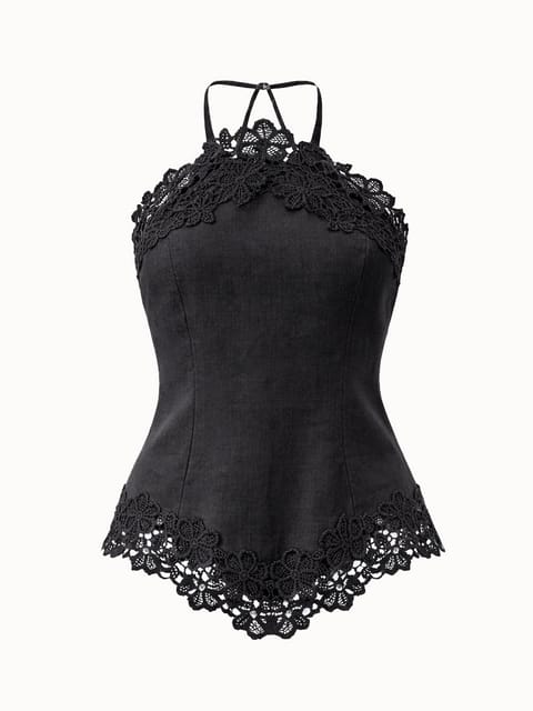 MİDNİGHT BLOOM NAKIŞLI TOP