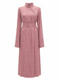 PEMBE MAXİ ELBİSE