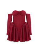 CANDELA BURGUNDY DRESS