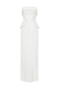 GLORİA STRAPLESS WRAP EFFECT MAXİ DRESS