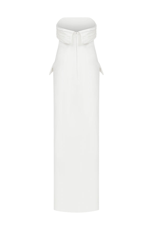 GLORİA STRAPLESS WRAP EFFECT MAXİ DRESS